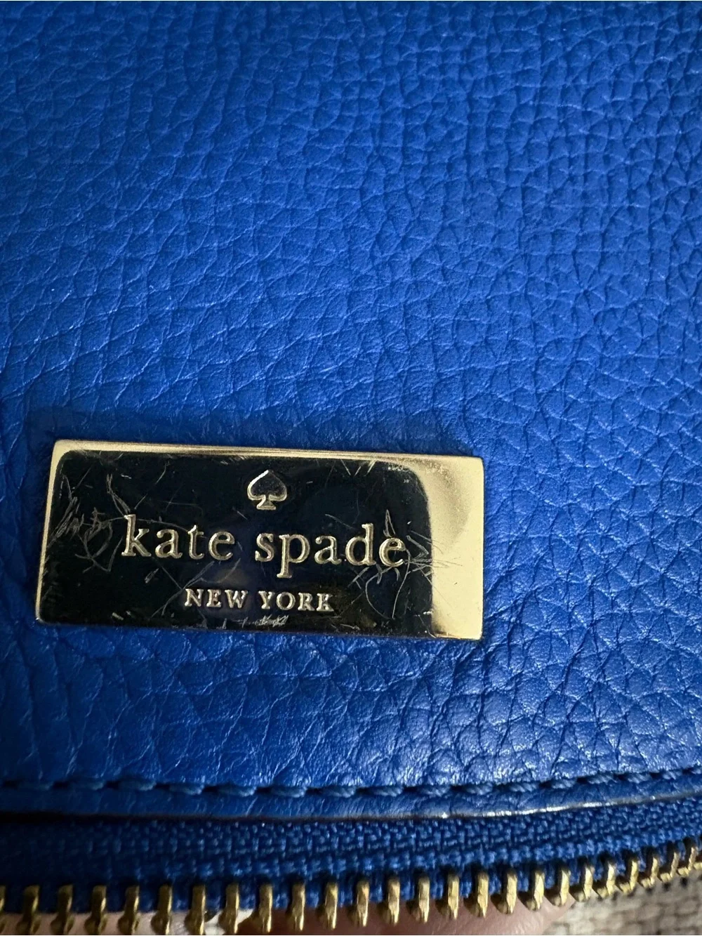 kate spade Royal Blue Pebbled Leather Shoulder Bag